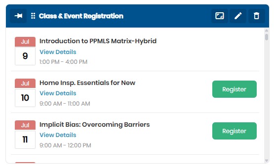 Classes & Event Registration