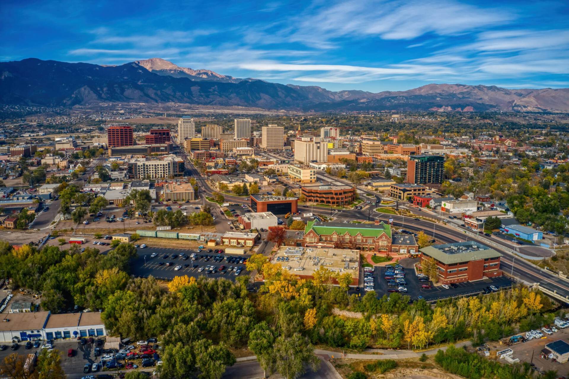 Ariel view of colorado springs