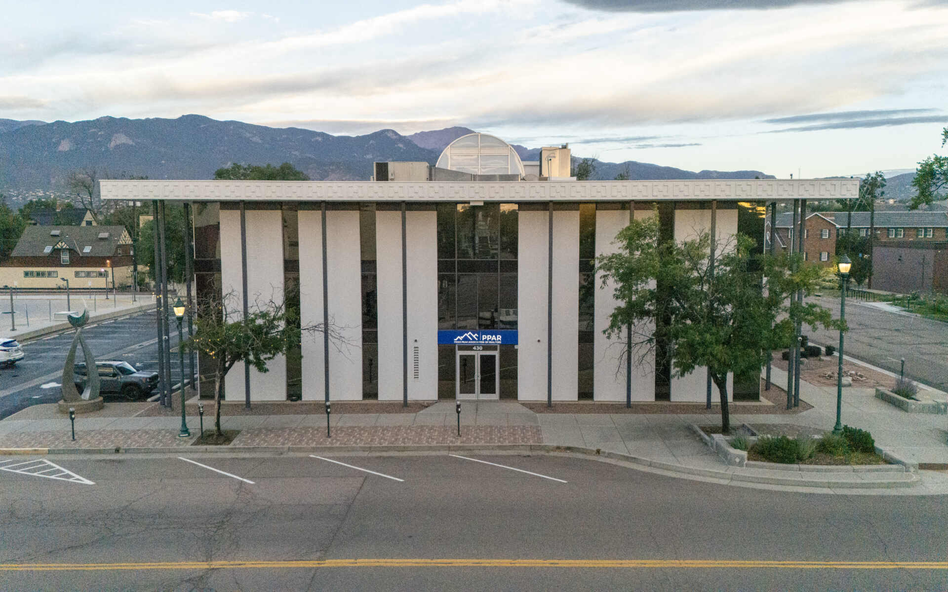 The front of the PPAR office building at 430 N Tejon Street, Colorado Springs